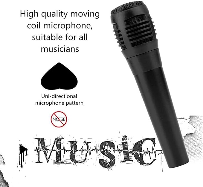 Microphone Wired Microphone Portable Professional Karaoke Sing Microphone Recording Live for Mobile Phone Computer Recording Noise Isolation Microphone Cordless microphonBlack