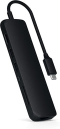Satechi USB C Hub Multiport Adapter with 4K HDMI 60W USB C PD Charging 2X USB-A Ethernet Micro/SD Card Readers for MacBook Windows - Black