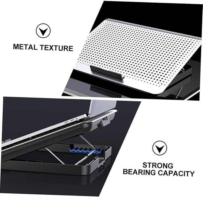 Adjustable Laptop Cooler Rack Level Height Stand Sturdy Aluminum Cooling Pad for Ergonomic Viewing and Neck Relief Computer Rack for Gaming and Video Use