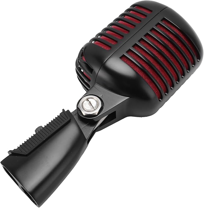 Bewinner Dynamic Microphone Microphone Zinc Alloy Pickup Pattern - Studio Performances and Live Performances Noise and Vibration Dampening (Black)
