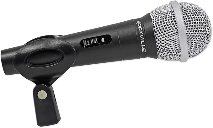 Rockville RMC-XLR Bundle: High-End Metal Handheld Wired Dynamic Microphone w (2) Cables iSTAND 85 Dual Desktop Boom Arm Stand for Mic/iPhone/iPad 2-Items
