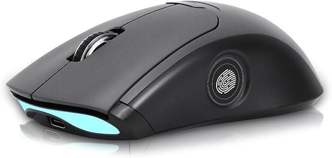 Gugxiom 2-in-1 Fingerprint Sensor &amp Wireless Mouse Fingerprint Sensor for Windows 7 8 10 11 Hello – Supports up to 20 IDs 2.4 GHz with USB Unifying Receiver Bluetooth 5.0 Mouse (Gray)
