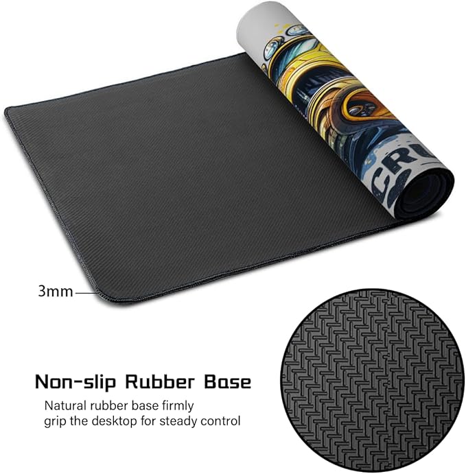 Yellow Car Truck Large Mouse Pad Gaming Mousepad Desk Mat for Desktop Computer Keyboard Waterproof Mouse Mat Desk Pad with Non-Slip Base for Game School Office Home 35.4 x 15.7