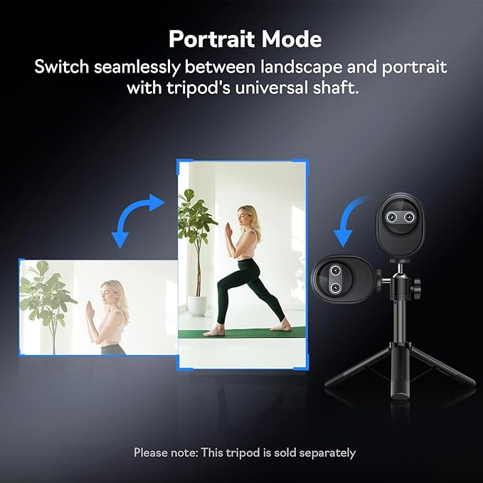 EMEET Piko 4K Webcam for Streaming World’s 1st Dual-Camera AI-Powered 4K Camera w/AI Autofocus 3 Mics Array&amp3 Sound Modes USB Webcam with Clip Great for Streaming Desk Setup