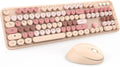 Colorful Wireless Keyboard and Mouse Combo - 104 Key Wireless Keyboard with Number Pad for Windows PC Notebook Laptop (Chocolate)