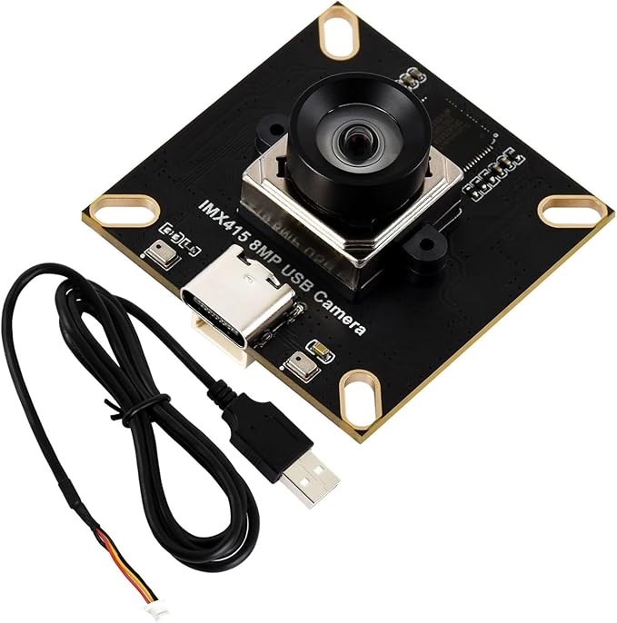 IMX415 8MP High-Resolution USB Camera Module IMX415 Sensor Chip USB2.0 Port onboard Dual Microphones Distortion-Free @XYGStudy (IMX415 8MP USB Camera (A))