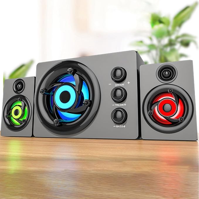 Wooden 2.1 Multimedia Stereo Soundbox with Subwoofer USB Powered Speaker for Desktop and Laptop Computer Audio Accessories