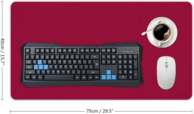 Desk Pad Large Mouse Pads Solid Dark Red Desk Mat for Computer Laptop &amp Gaming Desk Mousepad Writing Mat for GamerOffice &amp Home 16 x 30inch