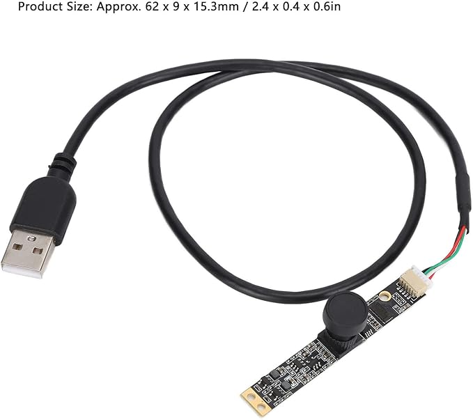 Walfront 2MP Camera Module USB Interface 163° Wide Angle Lens 2.9mm Fixed Camera Photosensitive Chip