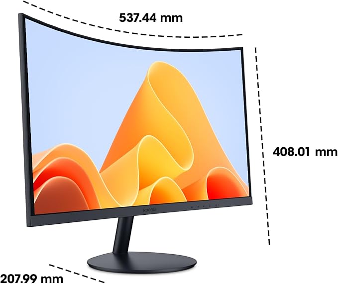 KOORUI 24 inch Curved Monitor Full HD 1080P Curved Computer Monitor 100Hz 1500R PC Screen TÜV Rheinland Certified HDMI VGA Tilt Adjustment LCD Display Eye Care Black 24N5CA