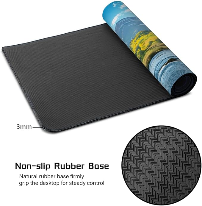 Lake Forest Mountain Large Mouse Pad Gaming Mousepad Desk Mat for Desktop Computer Keyboard Waterproof Mouse Mat Desk Pad with Non-Slip Base for Game School Office Home 35.4 x 15.7