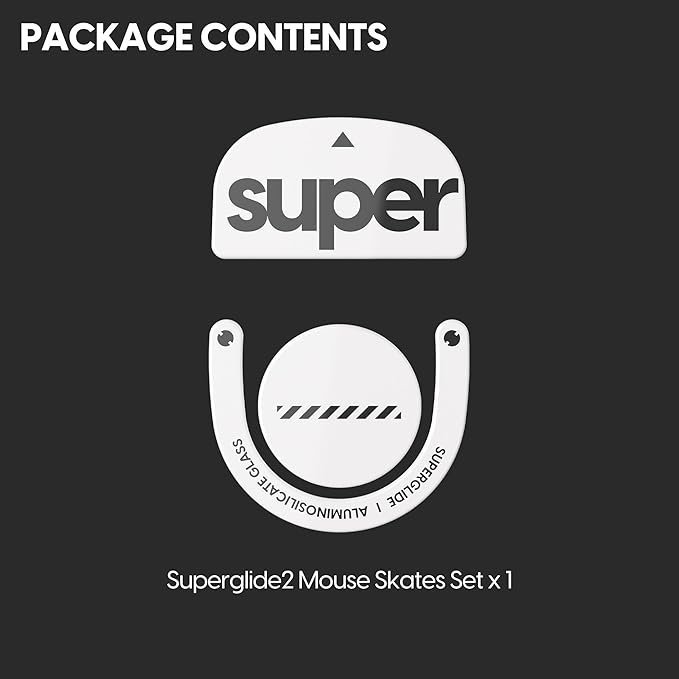 Superglide Glass Mouse Skates for Logitech G Pro X Superlight 2 - Ultra Smooth Glide Durable Glass Mouse Feet (Type-C White)