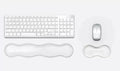 Mouse Pad with Wrist Rest Soft Cloud Gel Keyboard Mouse Pad Set with Hand Wrist Support Cute Non Slip Office Desk Accessories for Comfort/Pain Relief/Computer/Laptop (2Pc Clear Wave)