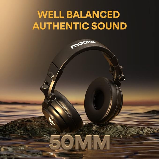 MAONO PD400X Podcast Dynamic Microphone with AU-MH601 Studio Monitor Headphones Bundle for Podcast Studio Streaming Recording Vocal