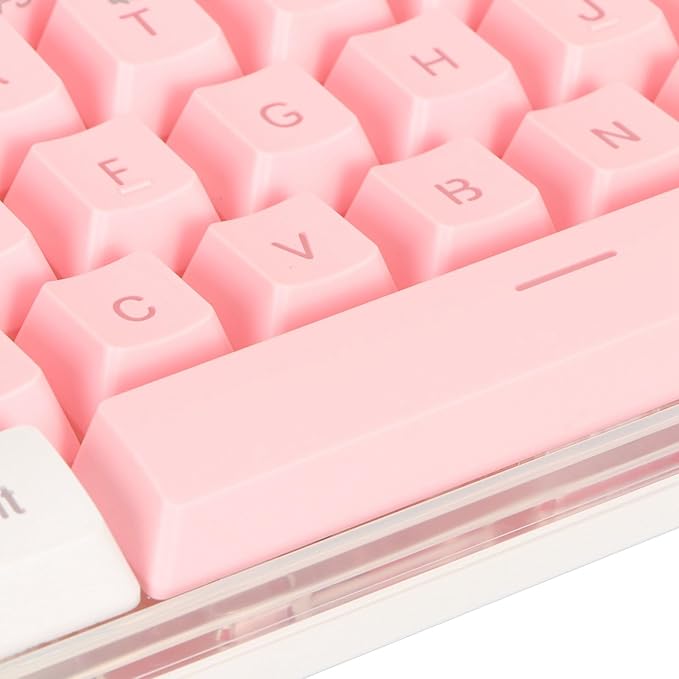 ZJchao Gaming Keyboard 60% Layout Mechanical Keyboard 61 Keys Wired RGB Compact Keyboard for Typist (White Pink)
