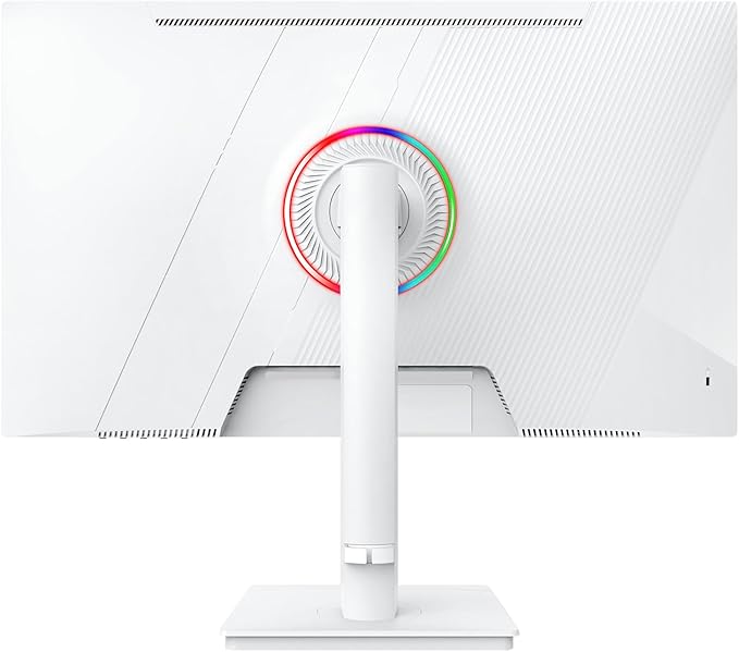 CRUA 27 Gaming Monitor 144Hz 4K UHD(3840*2160P) IPS Screen Supports Height/Pivot/Rotating/Tilt Adjustable Vertical Monitor AMD Freesync 120% sRGB Built-in Speakers Wall Mountable Installs-White