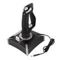 Xiuganpo Stick Throttle and Control Panel with 8 Way Hat Simulated Throttle Rudder and 16 Key Functions Simulator Controls Joystick Simulator Controls Vibration Stick for