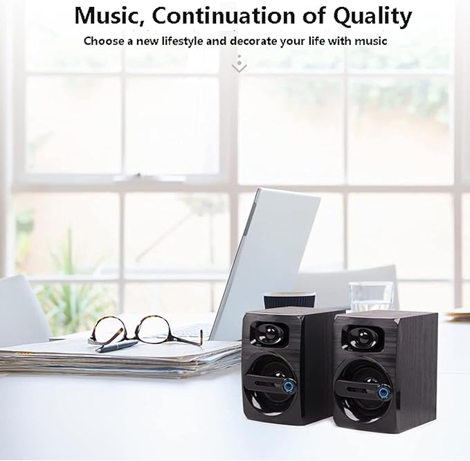 Mini Desktop Speaker for PC 2.0 Wired Compact PC Stereo Speakers 3.5mm Aux Portable Gaming Multimedia Speaker for Phone Laptop Desktop Tablet A