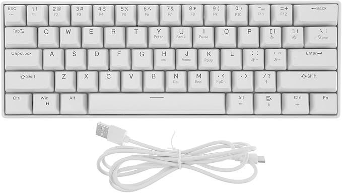 Compact Keys Wired Mechanical Gaming Keyboard RGB Backlighting for Pc and Laptop Ergonomic Design Enhanced Visibility for Gamers and Professionals