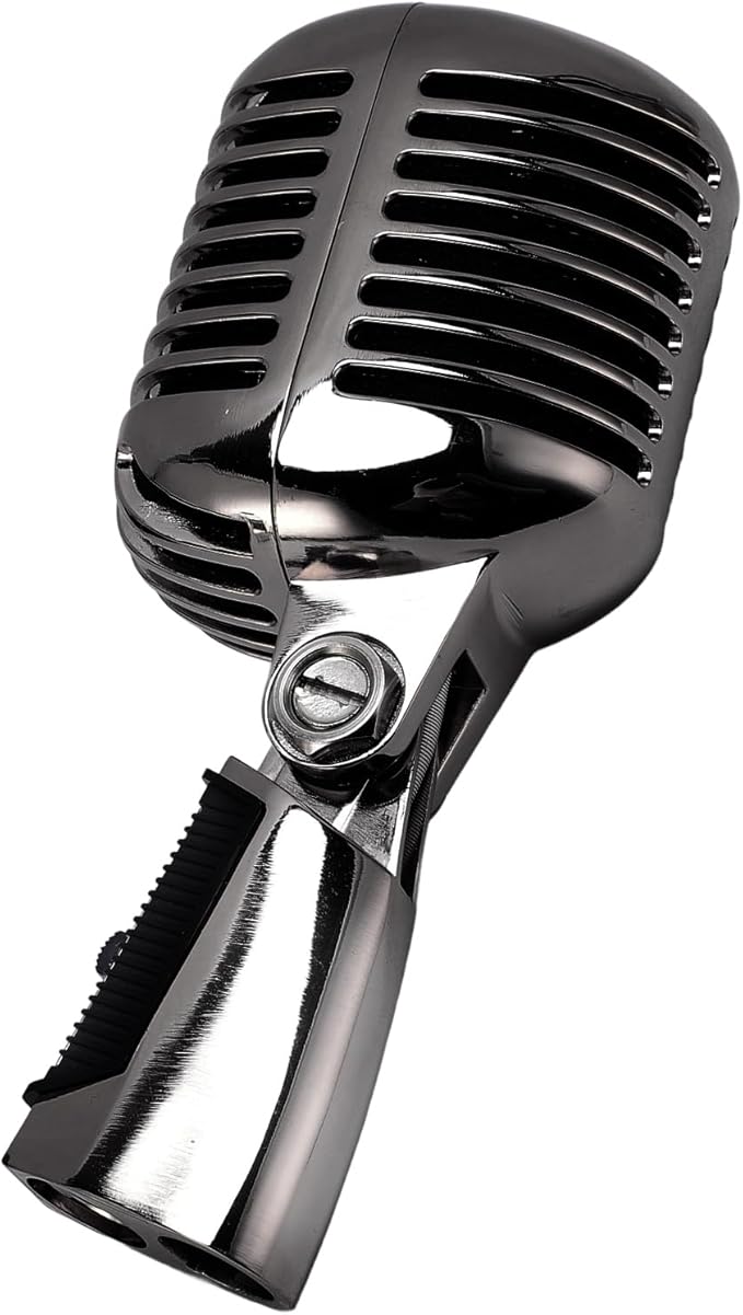 Dpofirs Dynamic Microphone with Rugged Design and Cardioid Pickup - Studio Quality Sound for Live Performances and Singing Plug and Play Shockproof Structure (Gunmetal Grey)