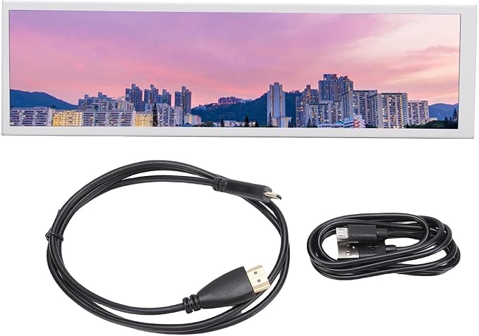 CUIFATI 8.8 Inch Touchscreen Secondary Monitor Stretched Bar LCD Display 1920 * 480 HDMI USBC Portable Touch Screen for Laptop Computer Wins GPU CPU RAM Monitoring