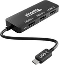 Plugable USB C to HDMI Multi Monitor Adapter | Triple 4K60 Displays | Driverless MST Hub for Windows Chrome OS USB-C Thunderbolt USB4 Laptops | Multi HDMI Ports HDR &amp HDCP Compliant (USBC-MST