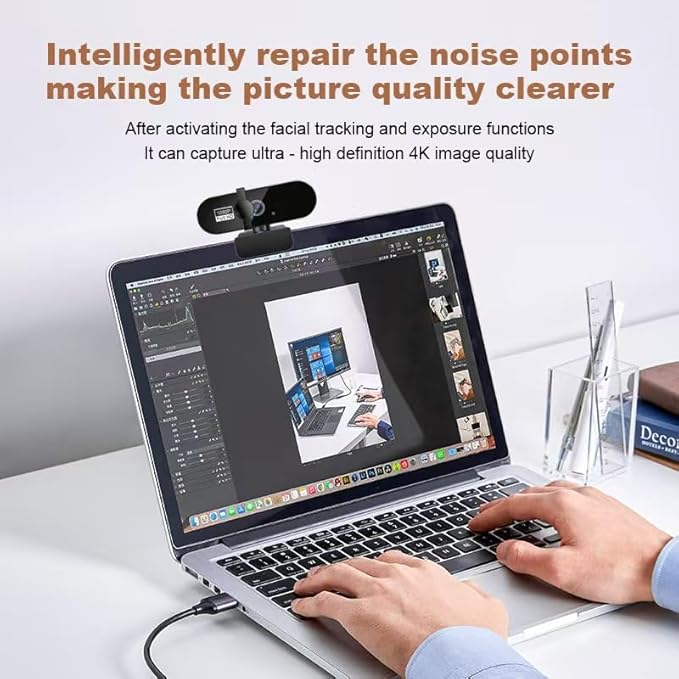 High-Definition 4K USB Webcam for Online Teaching Live Streaming and Remote Meetings – Plug-and-Play 1080P &amp 2K Support