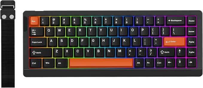 EPOMAKER HE68 Lite Hall Effect Gaming Keyboard 8k Polling &amp 128K Scan Rate 0.005mm Adjustable Trigger 0.125ms Latency 5-Layer Sound-Dampened Snap Key SOCD A-RGB Wired Mac Software (Black