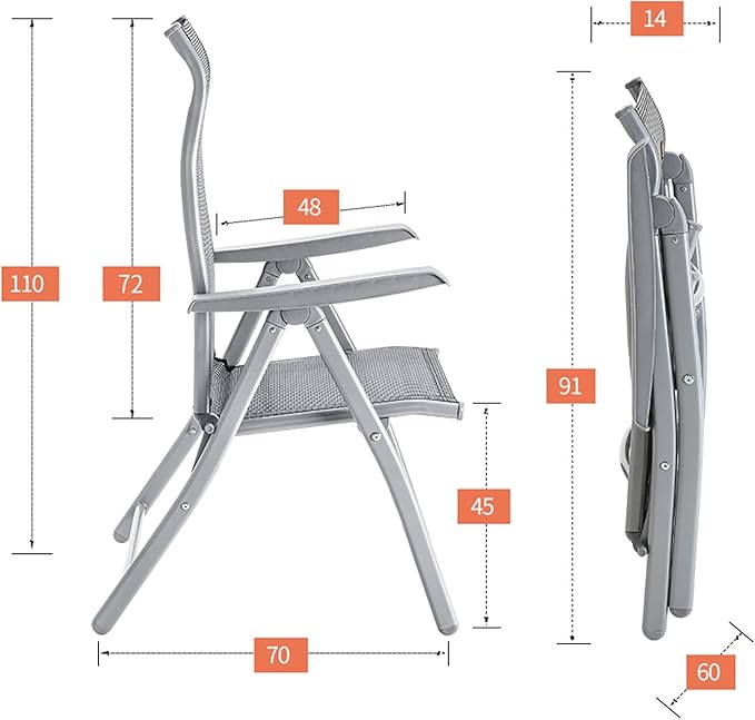 Office Chair Gaming Chair Computer Chair Recliner Lounge Chair Textilene Adjustable Portable Curved with Head Pillow Indoor Outdoor Office