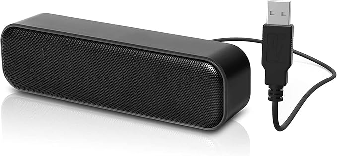 USB Computer Speaker Laptop Speaker with Stereo Sound &amp Enhanced Bass Portable Mini Sound Bar