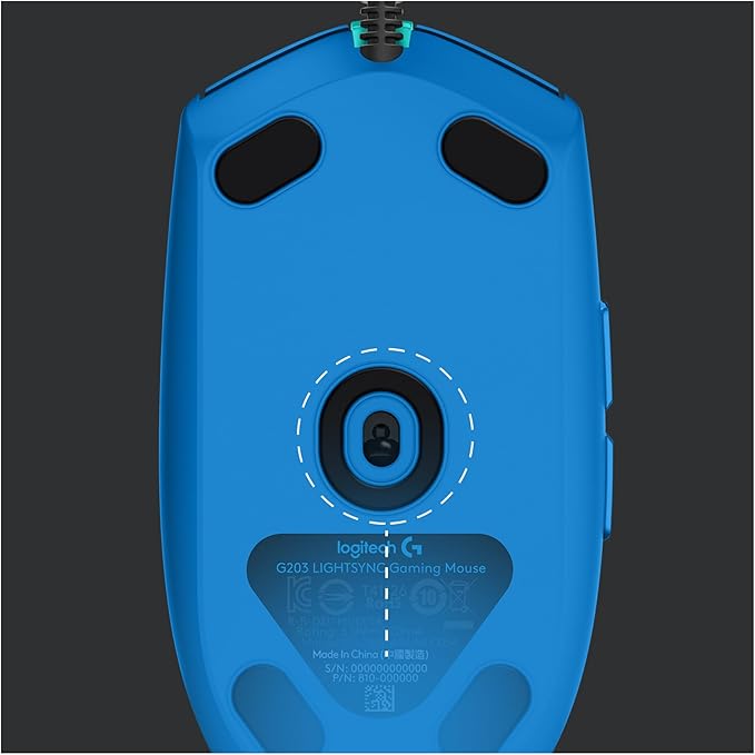 Logitech G203 Prodigy Wired Gaming Mouse 8000 DPI RGB Lightweight 6 Programmable Buttons On-Board Memory Compatible with PC/Mac - Blue