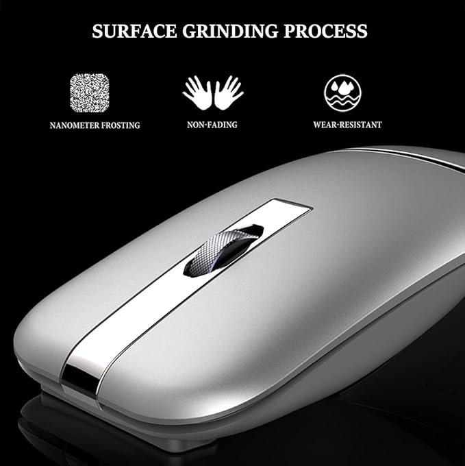 Bluetooth Wireless Arc Mouse Dual Model (2.4G+BT5.1) Rotating Foldable Mouse for Microsoft Rechargeable Portable Mice for Laptop Notebook PC MacBook Chromebook