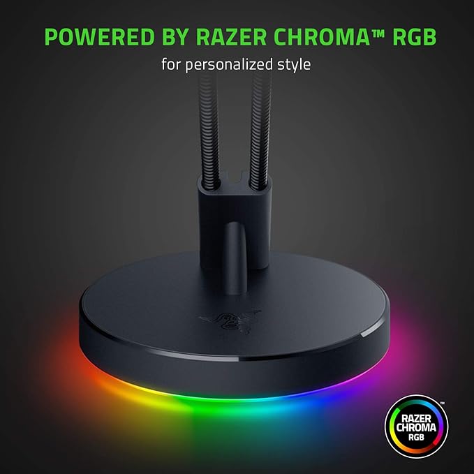 Razer Gaming Mouse Bungee V3 Chroma: Drag-Free Wired Mouse Support - for Esports-Level Performance - Weighted Base - Anti-Slip Feet - Classic Black