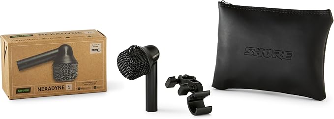 Shure Nexadyne 6 Tom/Snare Drum Microphone with Revonic Technology - Supercardioid Dynamic Mic for Pro Performance Enhanced Isolation &amp Noise Reduction Dual-Engine Transducers Single (NXN6)