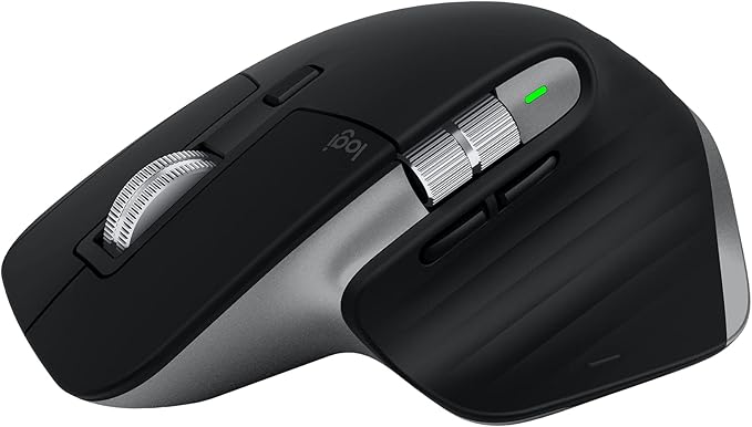 Logitech MX Master 3S for Mac Wireless Bluetooth Mouse Ultra-Fast Scrolling Ergo 8K DPI Quiet Clicks Track on Glass USB-C Apple iPad - Space Grey (Renewed)