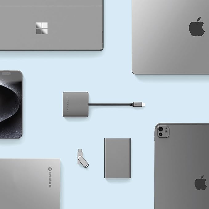 Satechi USB-C Hub: 4-in-1 with 100W Pass-Through &amp 10Gbps USB 3.2 for MacBook iPad Surface Chromebook &amp More