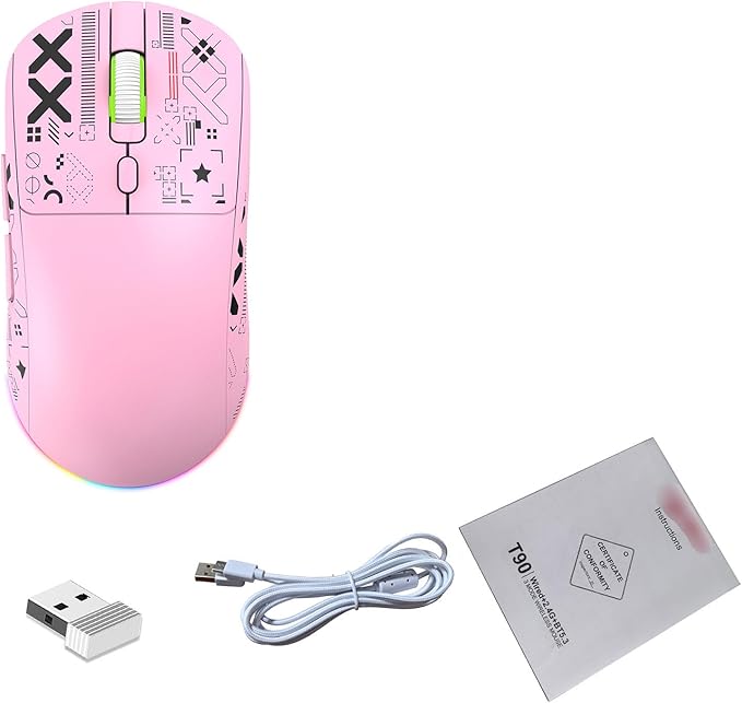 Asixxsix 3 Modes Wireless Mouse with Wired Wireless BT Chargeable Ergonomic Gaming Mouse with 2.4G Receiver 650mAh Battery Large Sized Blue Tooth Cordless Mouse for Laptop PC