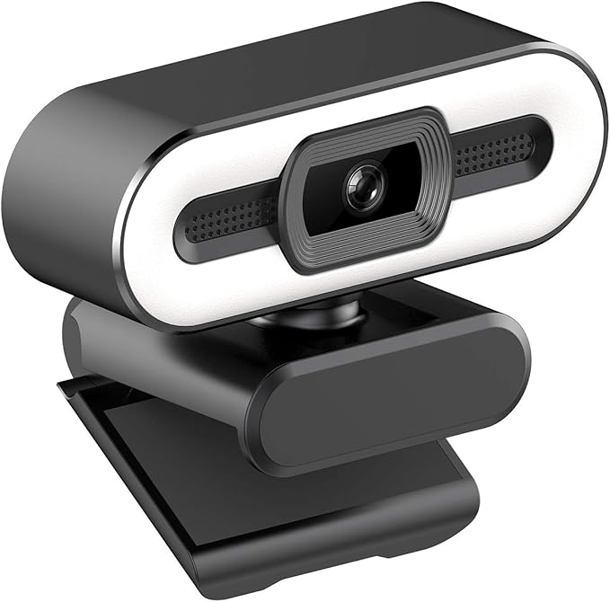4K USB Plug and Play Webcam with Built in Microphone Lighting for Video Call Live Stream Conference Online Teaching