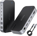 MOKiN Laptop Docking Station 4 Monitors 16 in 1 USB C Docking Station Triple Monitor USB C Dock with 2 HDMI DP 100W PD USB 3.1/3.0/2.0 RJ 45 Ethernet SD/TF Audio for Dell/HP/Lenovo/Asus/Acer