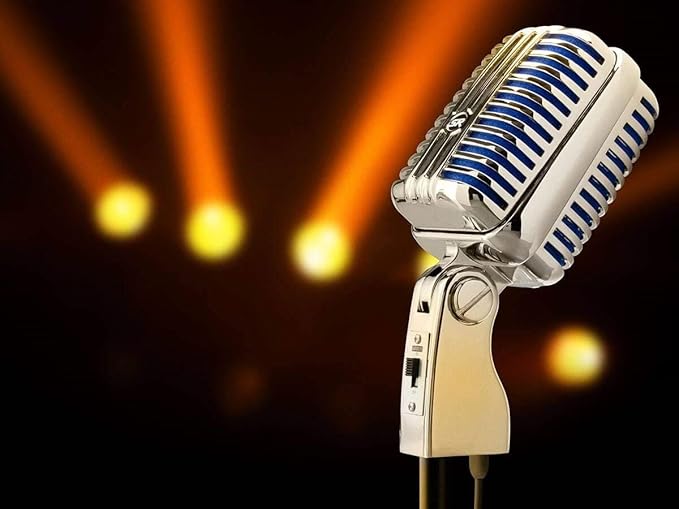 Monoprice Memphis Blue Classic Dynamic Microphone - Unidirectional Retro-Style with Pop-Free On/Off Switch and Protective Case - Stage Right Series