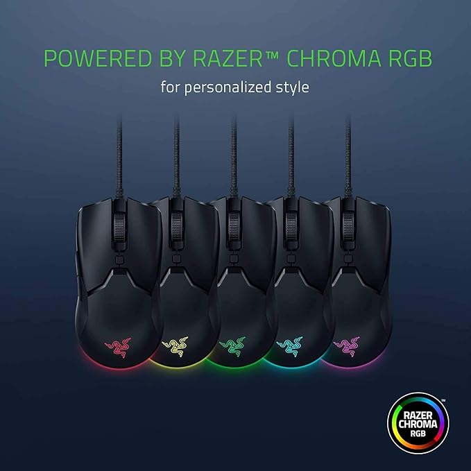 Razer Viper Mini - Wired Gaming Mouse for PC/Mac (Ultralight 61g Ambidextrous Speedflex Cable 8500 DPI Optical Sensor Chroma RGB Illumination) Black