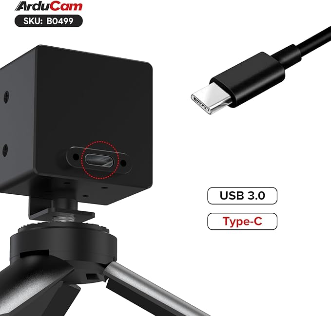 Arducam USB 3.0 Camera IMX296 Global Shutter USB Camera Module 1.58MP 44FPS High-Speed UVC Webcam with 60°(D) 6mm CS Lens for Windows Linux