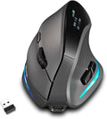 Gaming Mouse with Display Wireless Vertical Ergonomic Mouse with Tri-Mode Connectivity 7 Programmable RGB Buttons 4000 DPI Rechargeable for PC Laptop Mac
