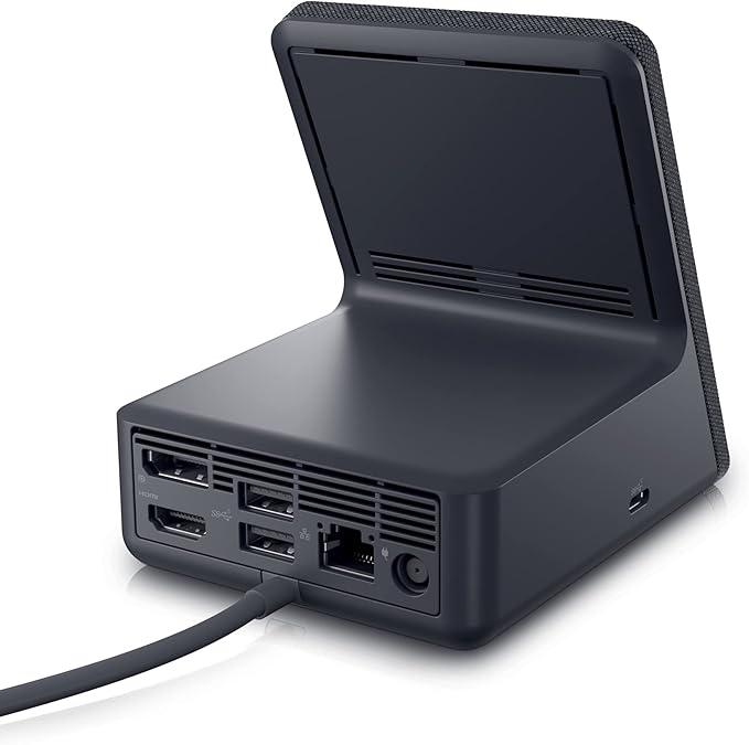Dell Dual Charge Dock HD22Q - Fabric Wrapped Charging Stand Type-C Connector Qi Enabled Charging Wake-on-Dock Smartphone Rest Power Button LED - MagnetiteBlack