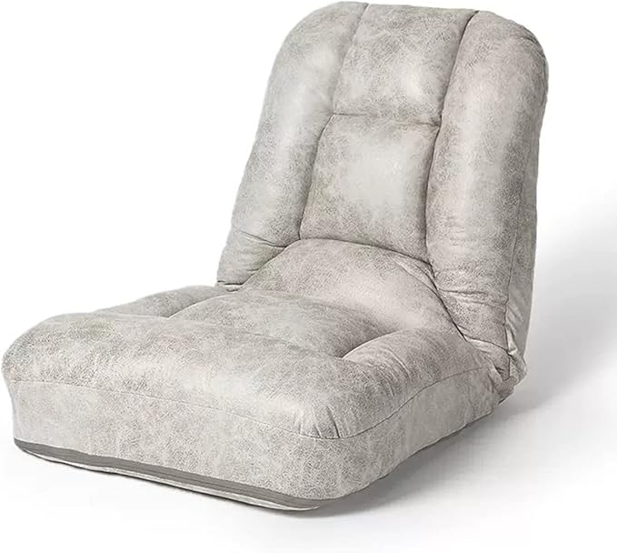 YCKEGEW Floor Bed Sofa Chair for Bedroom Portable Padded Yoga ChairAdjustable Floor Chair with Back Support Gaming Chair Meditation Chair for Adult Thick Cushion (Color : Light Grey)
