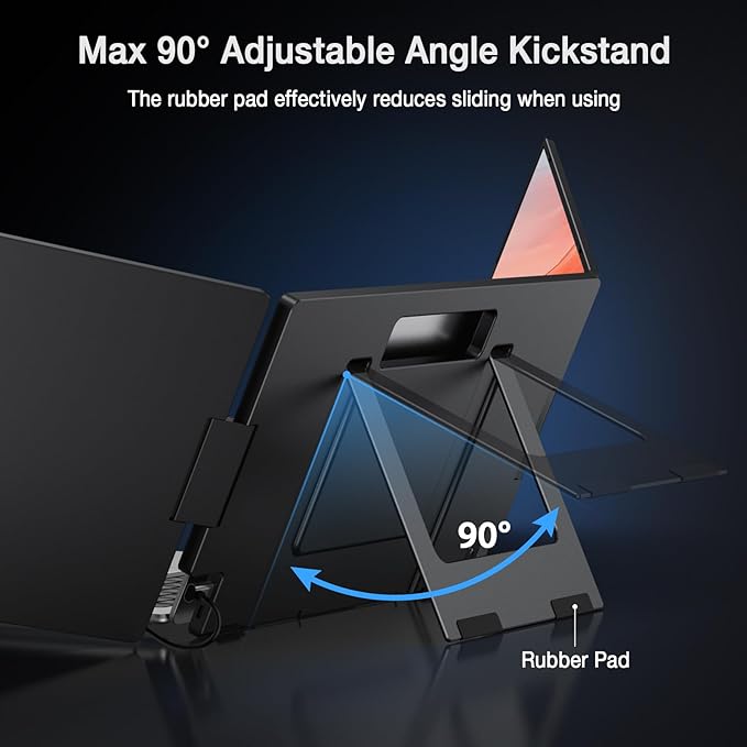 KYY 15.6 Laptop Screen Extender 1080P FHD IPS Portable Monitor One Cable USB-C Triple Monitor Dual Travel Screen for 12-17'' Laptops 360° Rotation &amp KickstandX90D (Driver Need)