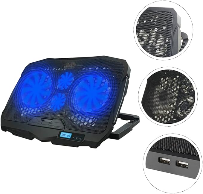TEHAUX 1Pc Silent Laptop Cooling Pad with Quiet Fans Portable Laptop Cooler Stand for Notebooks Design for Heat Dissipation Speed