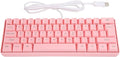 GOWENIC V700 Wired Mechanical Illuminated Gaming Keyboard RGB Backlit Gaming Keyboard with USB 61 Keys Red Backlit Computer Key-Board for Both Laptop and Desktop (Pink)