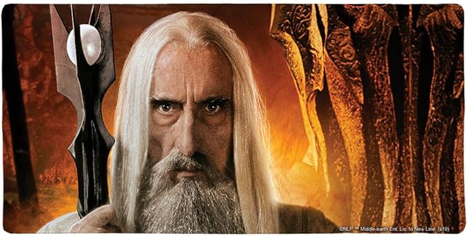 The Lord of The Rings Saruman Character Large Gaming Mouse Pad Desk Mat with Stitched Edges Non-Slip Base for Gamer Home and Office 31.5 x 15.7