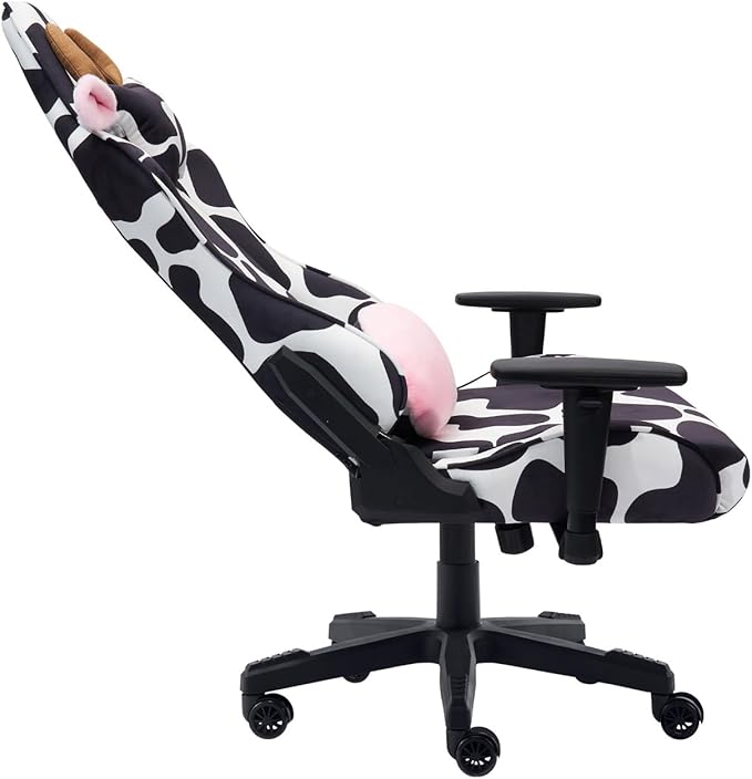 Gaming Chair Cow Print - Ergonomic Reclining Swivel Chair PC Racing Gamer Chair